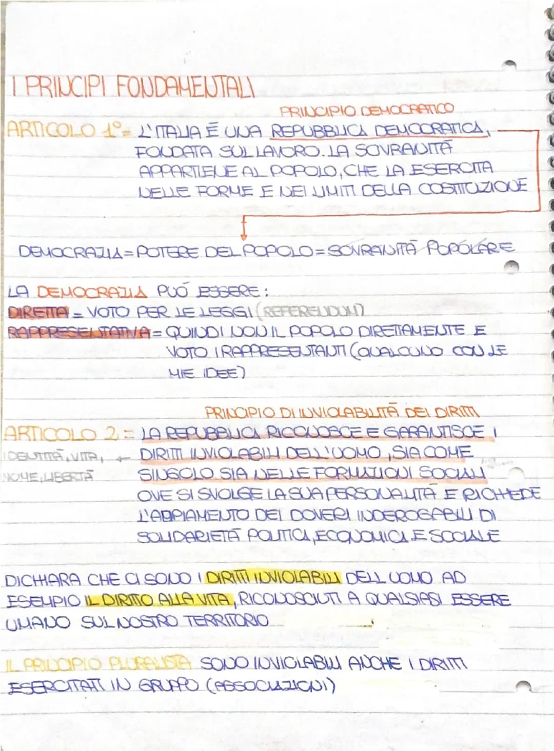 # I PRINCIPI FONDAMENTALI

OCRATICO
SINCIPIO DEMO
BBLICA DEN
ARTICOLO 1°= L'ITALIA É UNA REPUB
EMOCRATICA
FOUDATA SUL LAVORO. LA SOVRANITA
A