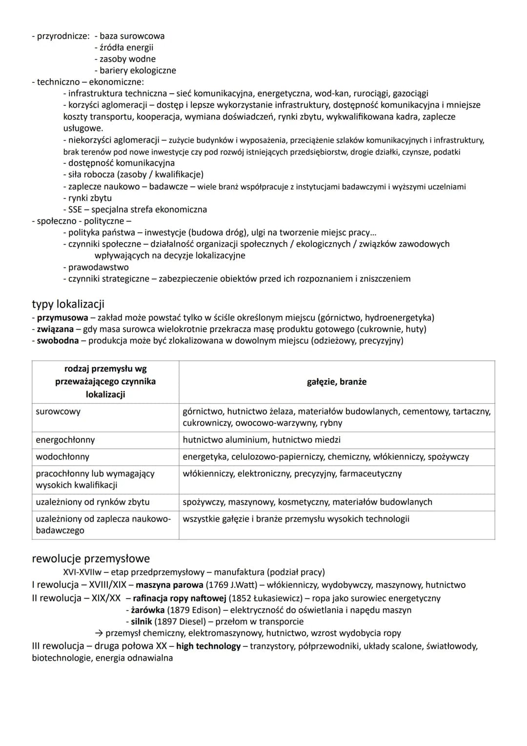 # PRZEMYSŁ - dział gospodarki zajmujący się wydobywaniem / pozyskiwaniem zasobów naturalnych i
przetwarzaniem ich w dobra produkcyjne i kons
