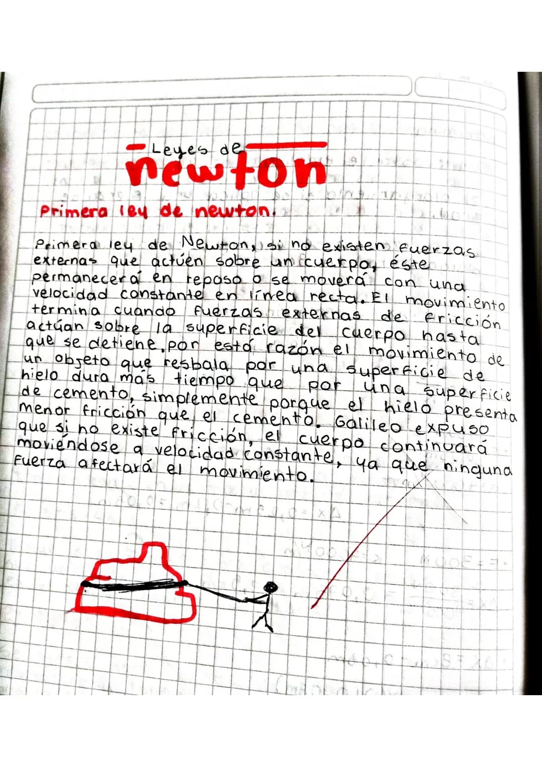 # Leyes de
newton
Primera ley de newton.

Primera ley de Newton, si no existen fuerzas
externas que actúen sobre un cuerpo, éste
permanecerá
