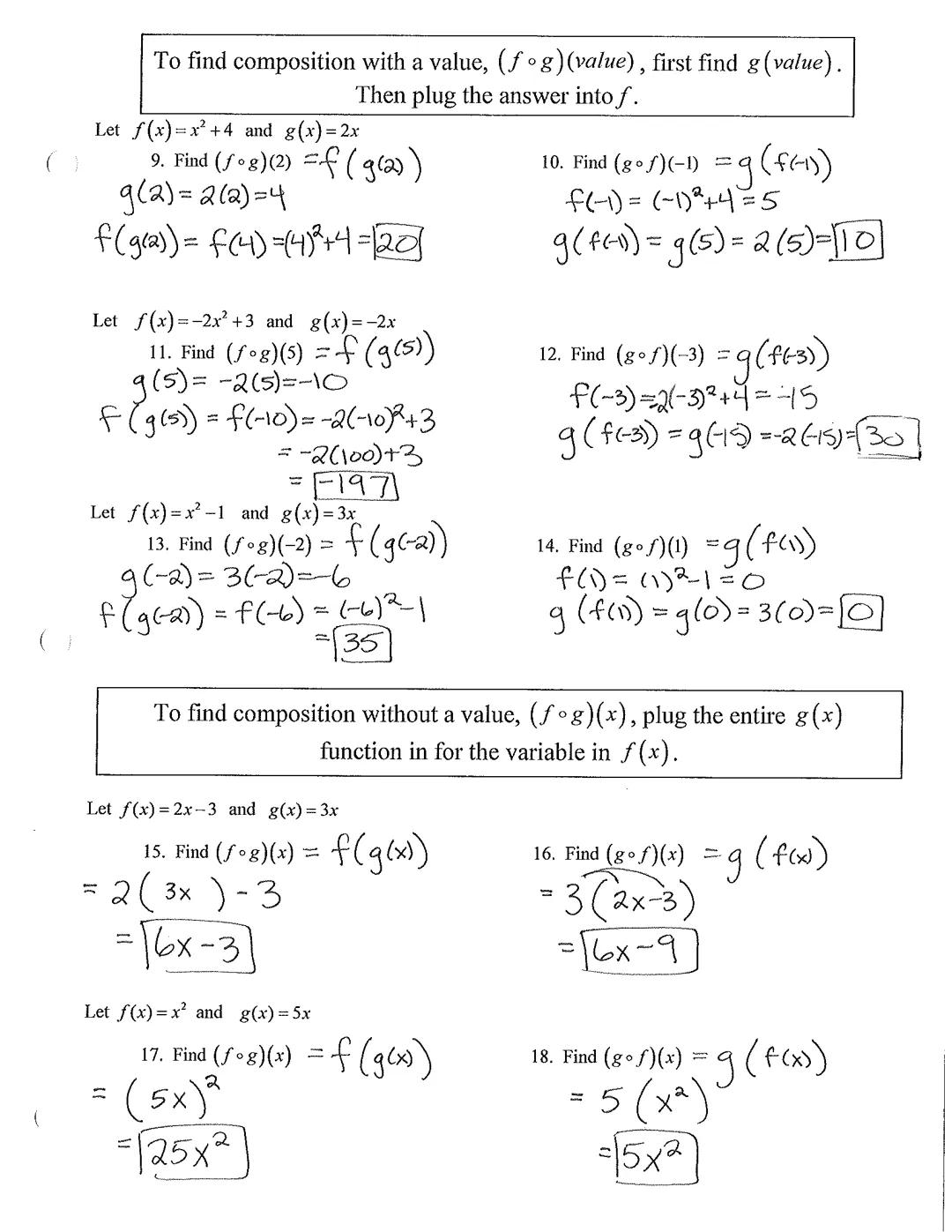 # OPERATIONS WITH FUNCTIONS

Key

Operations with Functions (for all functions f and g)

SUM

$f+g=(f+g)(x) = f(x)+g(x)$

DIFFERENCE $f-g=(f