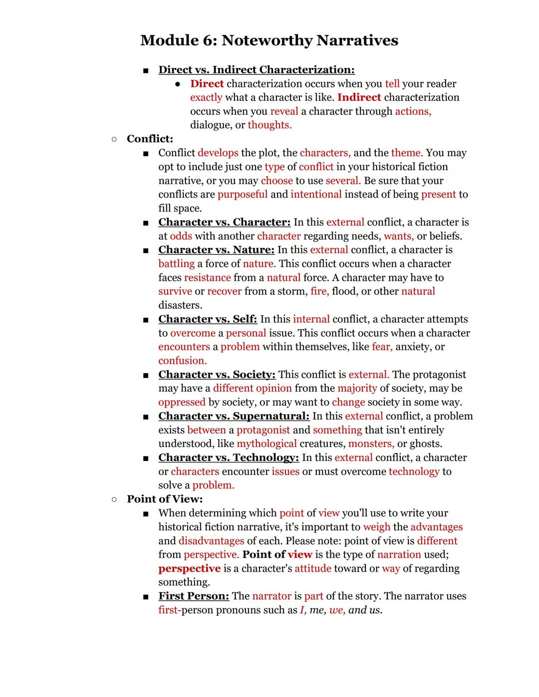 # Module 6: Noteworthy Narratives

06.01: Establishing a Narrative

• Fiction has a way of bringing history to life. Where textbooks leave o