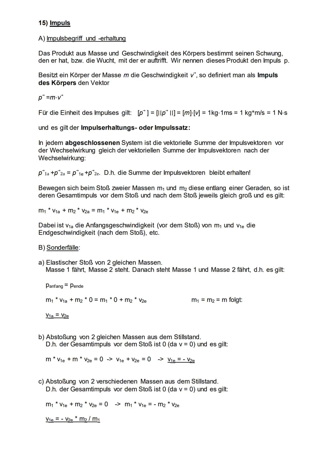 # Klasse 10: Begriffe und Zusammenhänge (Teil 3)

9) Energie (ff)

Spezielle Aufgaben zur Energieerhaltung

1) Welche Energie hat ein Auto v