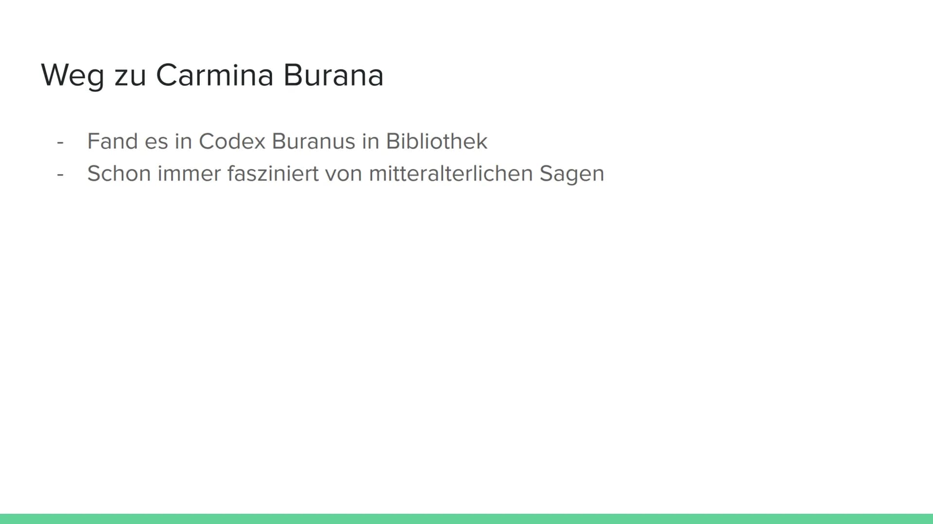 # Die besondere Stellung von
Carmina Burana im Leben und
Werk Carl Orff's

Von # Gliederung

1. Carl Orff
   - Leben
   - Hörbeispiel: cour 