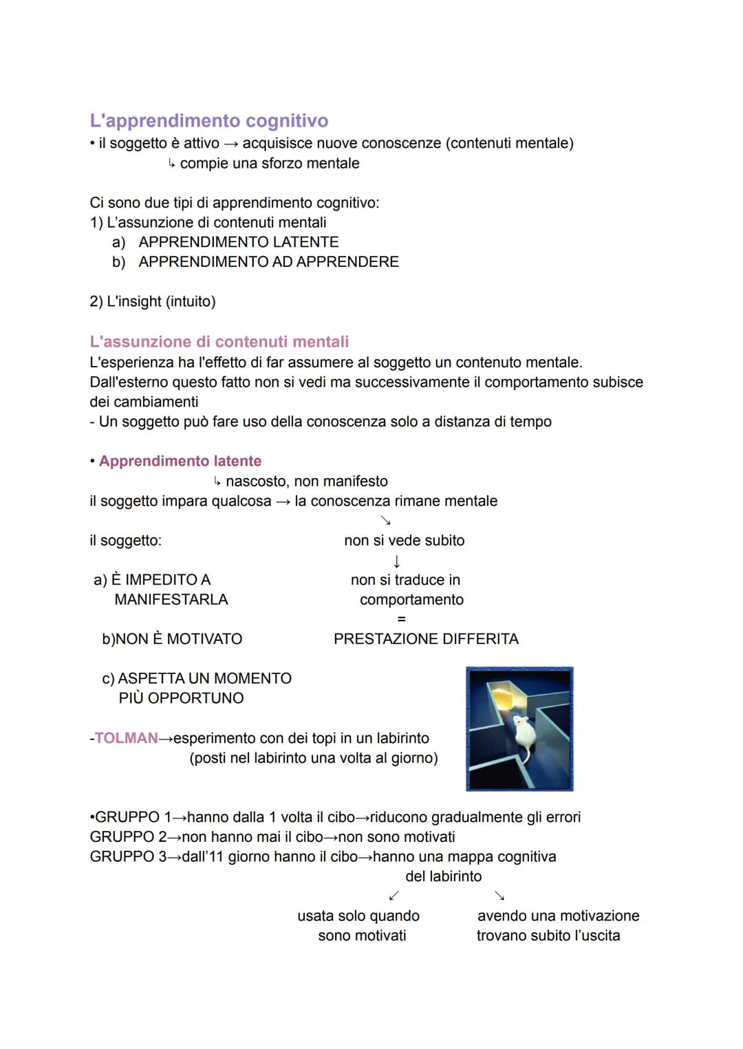 L'apprendimento

L'apprendimento venne studiato per la prima volta dai comportamentisti, in termini di
stimoli e risposte.

Si parla di appr