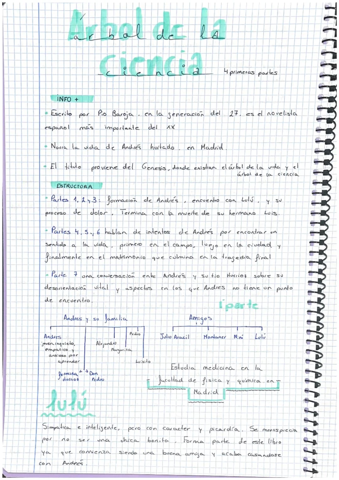 # Arbol de la
## ciencia
4 primeras partes
INFO +
*   Escrito por Pio Baroja en la generación del 27, es el novelista español más importante