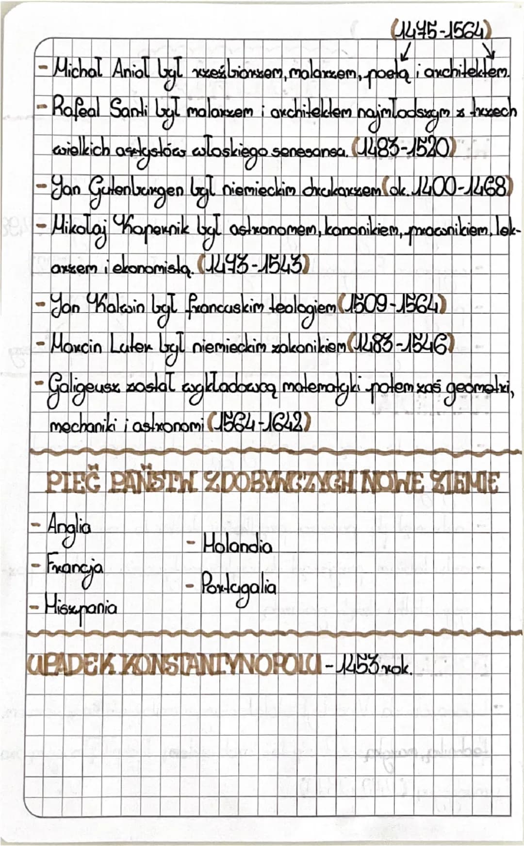 CHISORIA~

LYDARZENIA -woląpienie latxa 1514

- odkxgcie Amongki przez Krzysztofa kolamba (1492

- odkrycie drogi morskiej do Indii przez Va