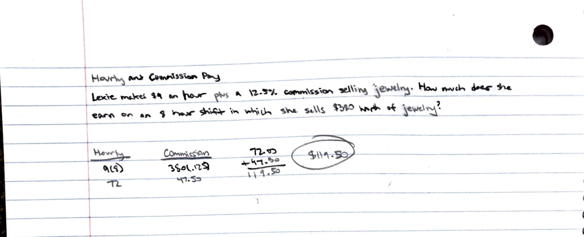 # Commission

commission = $ earned for making Sales

Commission= %x total sales

Ex: 5% commission on a $10,000 car

100001.05)

$500

Sale