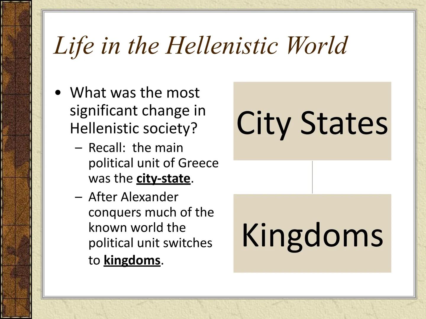 # Hellenistic Greece # Alexander's Empire on the year of his death

Alexandria

Major battle site
Route of Alexander
and his armies

City fo