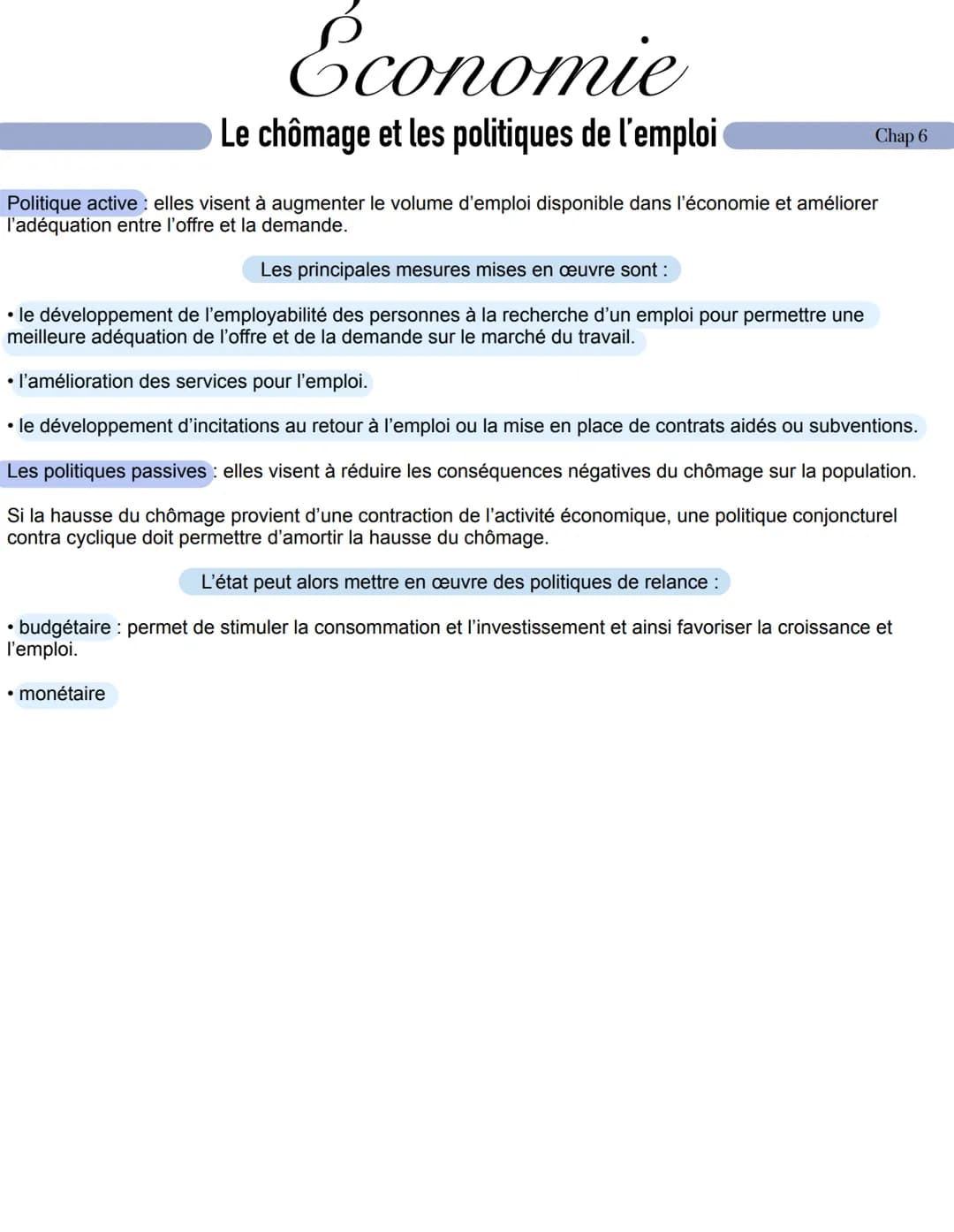 
<h2>Le chômage et les politiques de l'emploi</h2>
<p>Un chômeur est une personne en âge de travailler (15 ans ou plus) qui doit répondre à 
