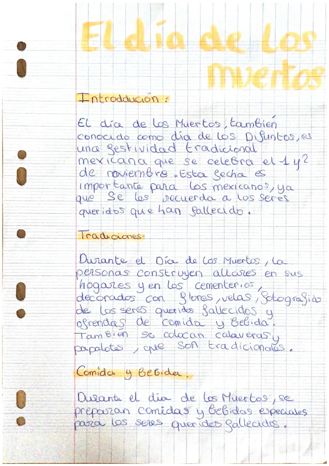 i
# El día de Los
# muertos

Introddución:

El día de los Muertos, también
conocido como día de los Disuntos, es
una gestividad tradicional
