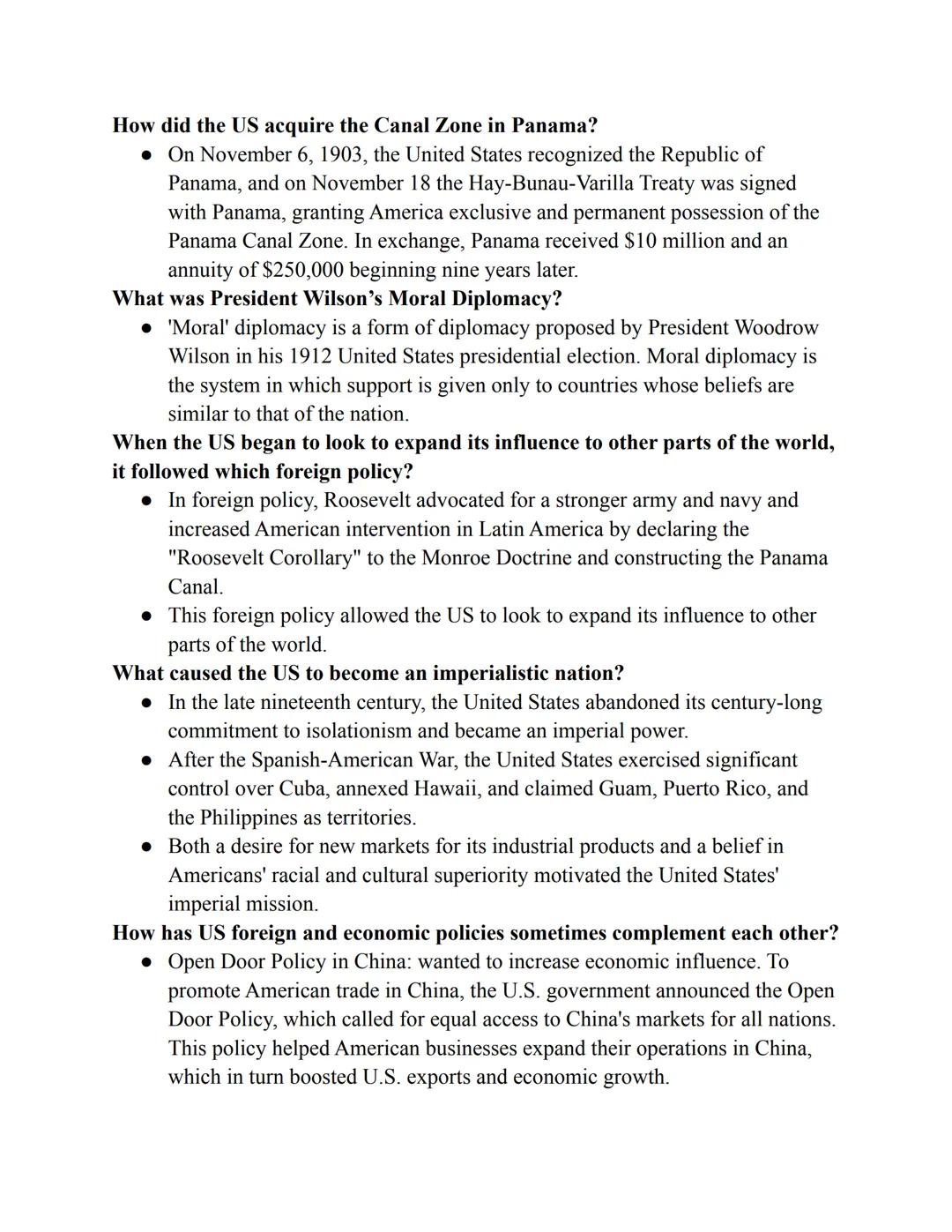 How did the US acquire the Canal Zone in Panama?
- On November 6, 1903, the United States recognized the Republic of
 Panama, and on Novembe