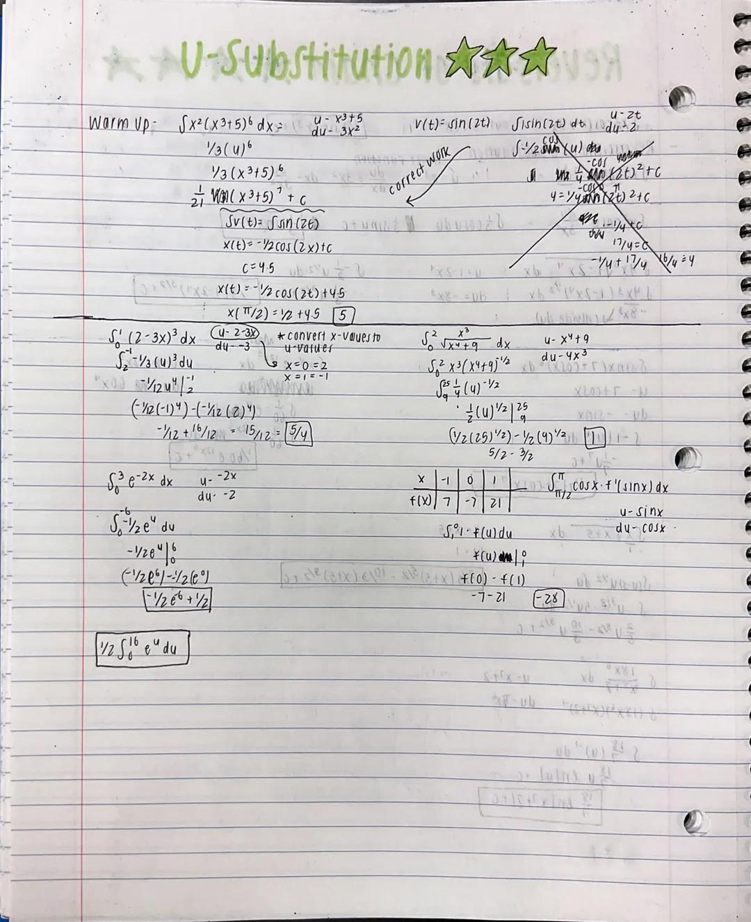 # Reversals of Chain

SX2 cos(x3) dx= out: cos(x3)-in

Reverse chain/u-substitution inner function

√x2 c01 (x3) dx

1/3 sin(x3) + caix

=X3