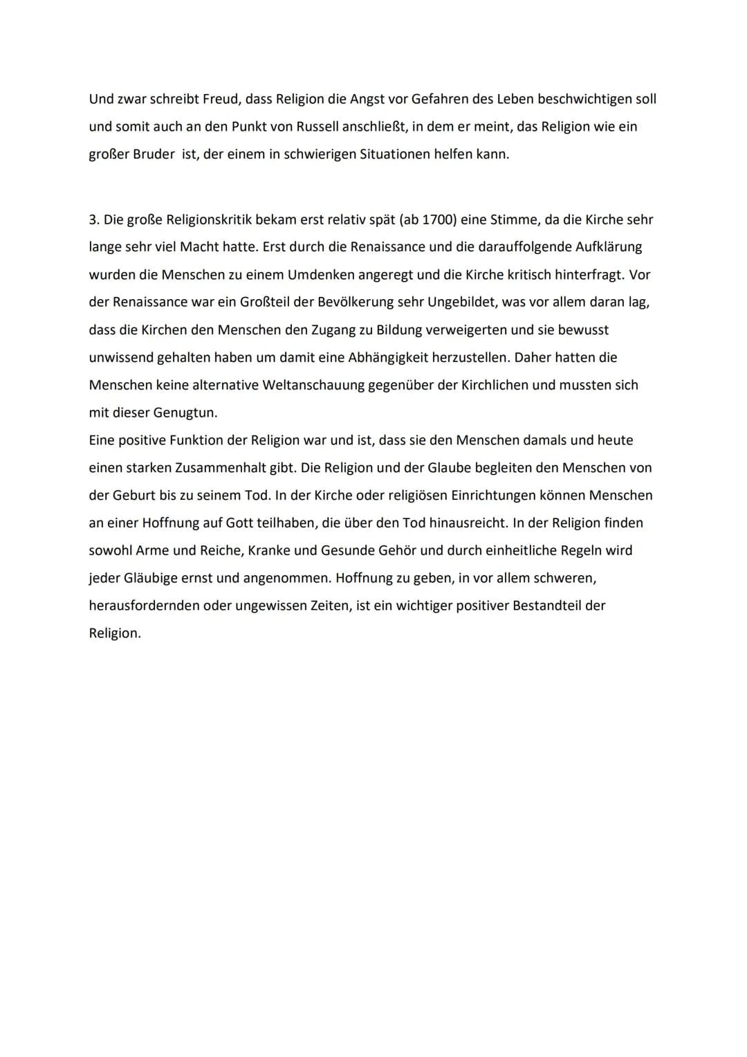 # Hausarbeit Ethik

1. In seinem Text "Warum ich kein Christ bin" spricht Bertrand Russell, ein britischer
Philosoph, über Religionskritik. 