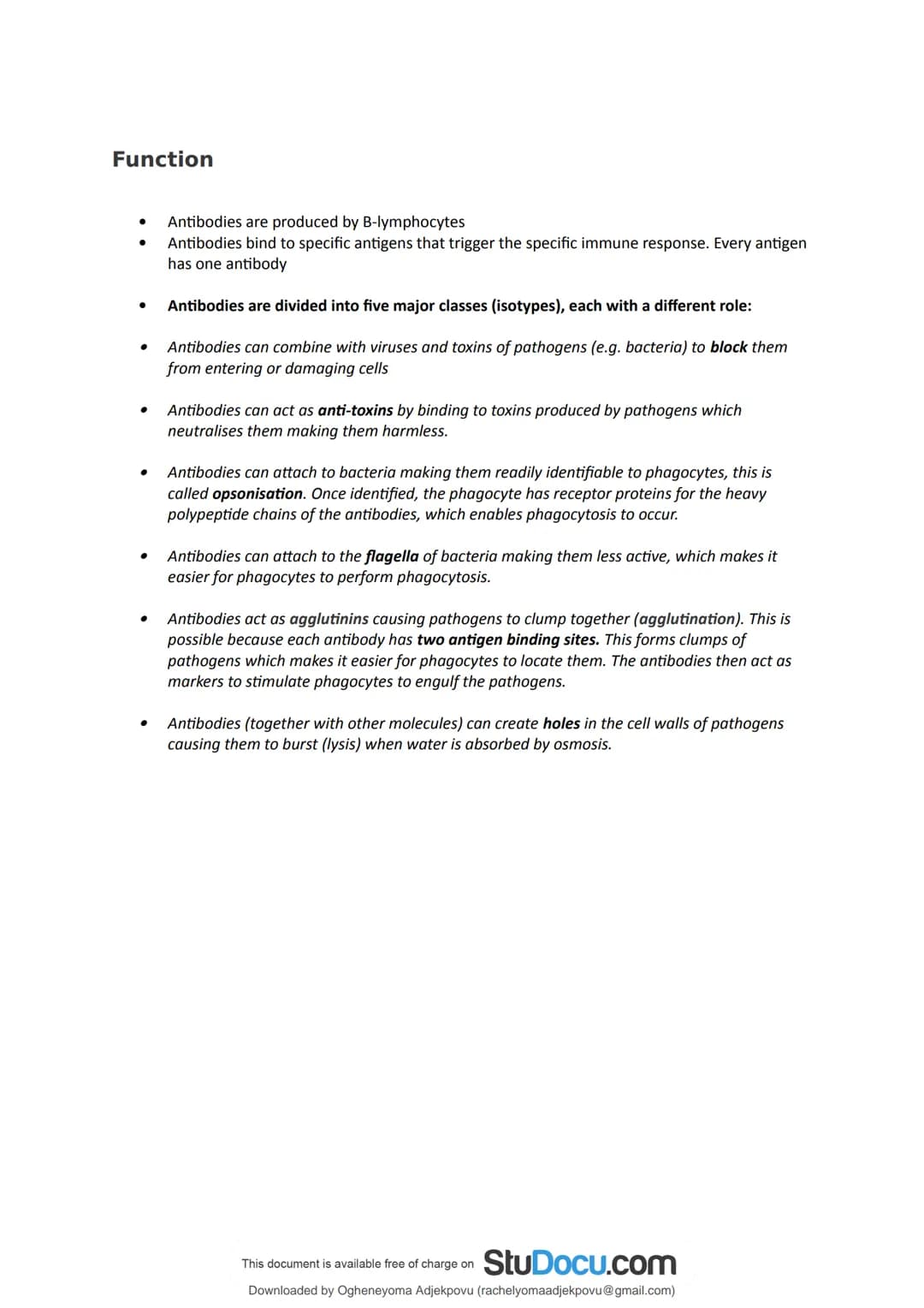 # StuDocu.com

Immunity Section 2.5 notes AS Biology

Biology A1 (Sixth Form (UK))

StuDocu is not sponsored or endorsed by any college or u