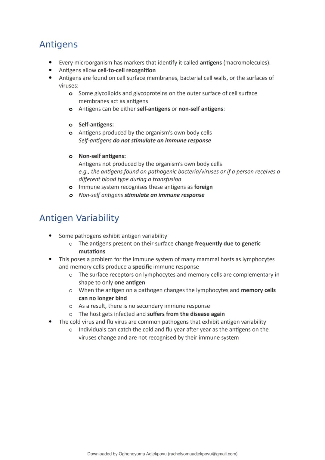 # StuDocu.com

Immunity Section 2.5 notes AS Biology

Biology A1 (Sixth Form (UK))

StuDocu is not sponsored or endorsed by any college or u