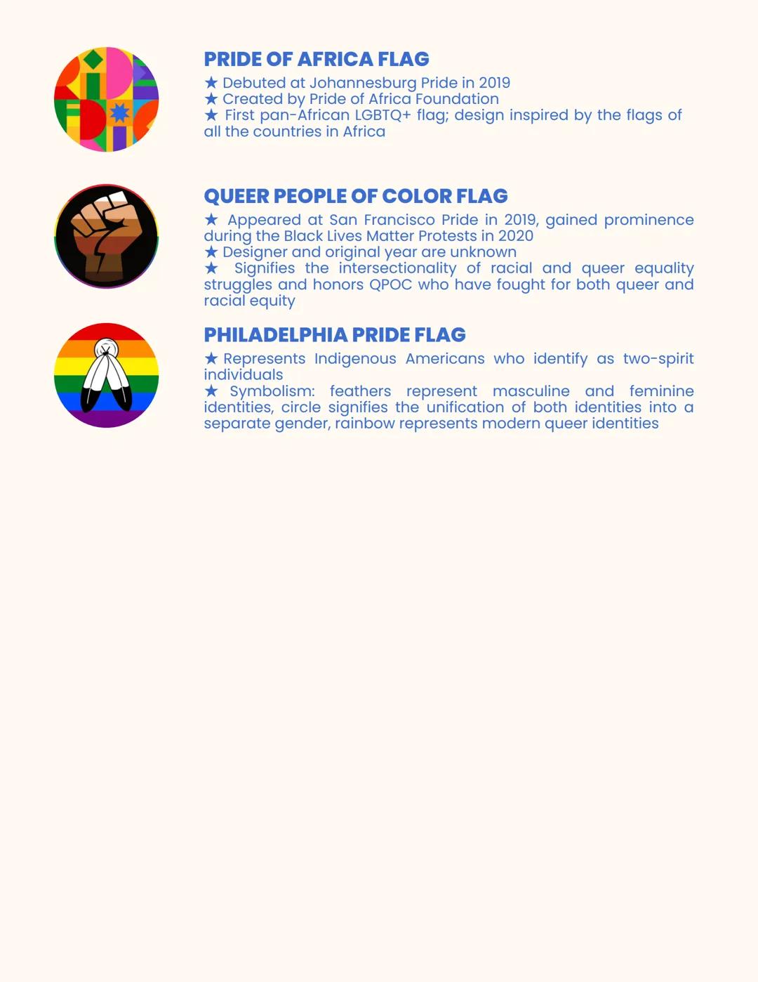 # LGBTQ+PRIDE FLAGS

## GILBERT BAKER PRIDE FLAG
★ Created in 1978 by Gilbert Baker at the request of Harvey Milk
★ Symbolism: hot pink repr