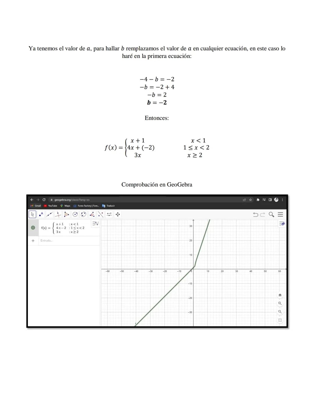 Desarrollo de los ejercicios

Graficar en GeoGebra la siguiente función a trozos, y de acuerdo con ella determinar los límites laterales
dad