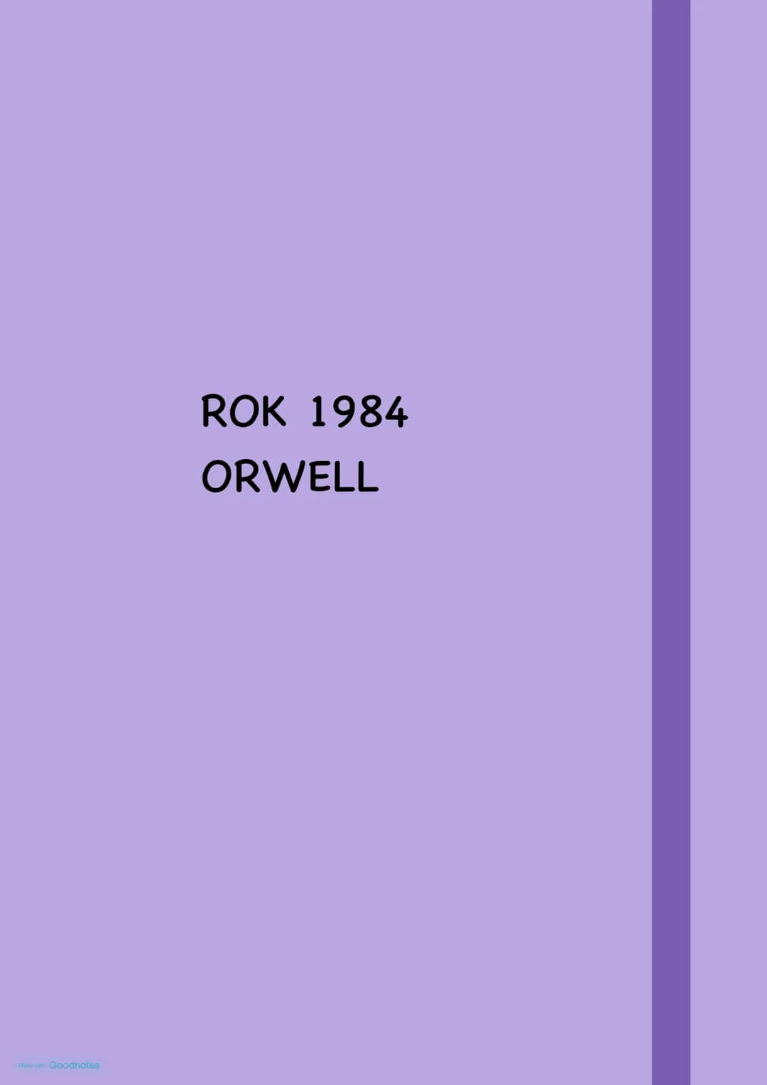 ROK 1984
ORWELL # ROK 1984 GEORGE ORWELL

## GENEZA UTWORU
Orwell pisał „Rok 1984" podczas tego jak chorował
na gruźlicę, dwie ostatnie cyfr