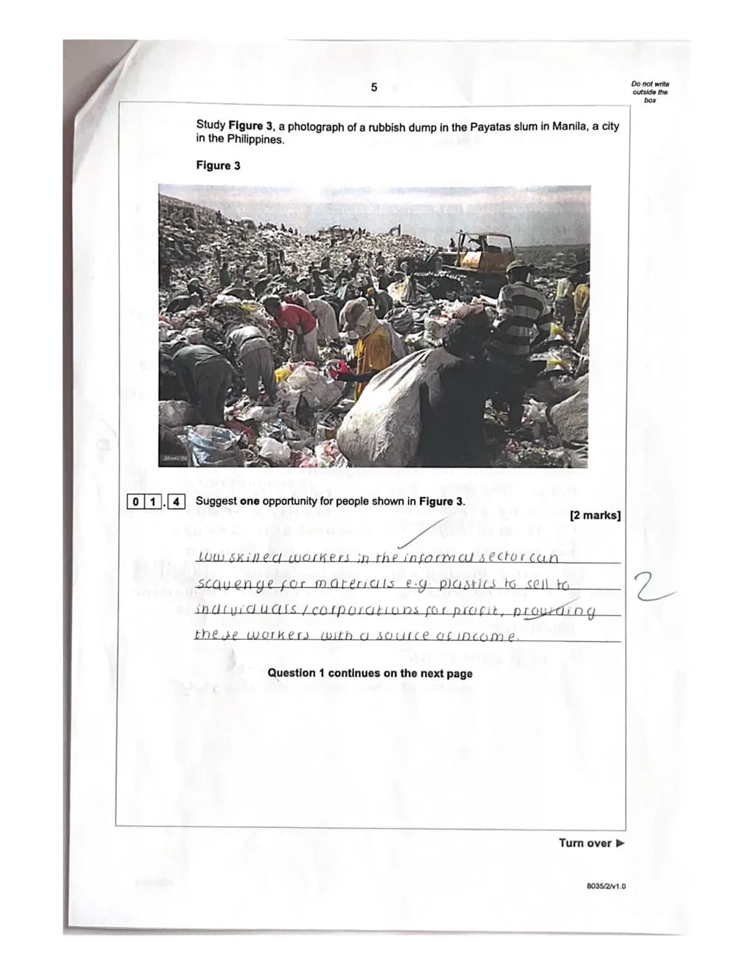 Section A Urban issues and challenges

Answer all questions.

01 Urban issues and challenges

01.1 What is a megacity? [1 mark]

O City with