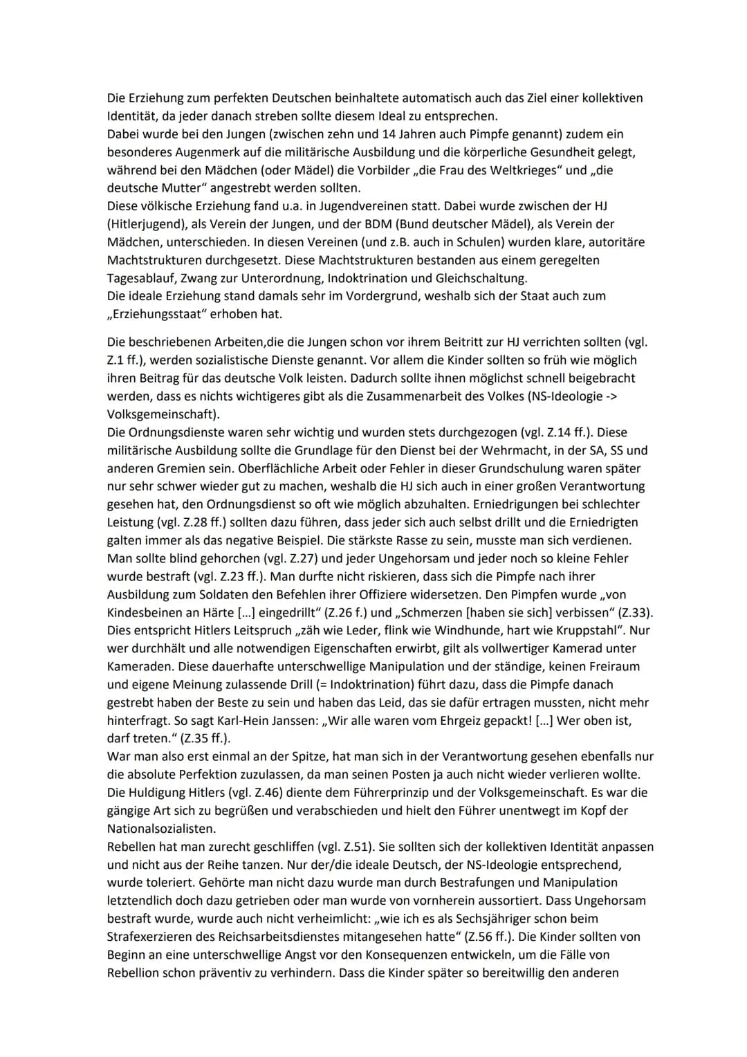 # Erziehung im Nationalsozialismus

Vorgegebener Text

Auszug aus einem Zeitzeugenbericht - Eine Welt brach zusammen - Karl-Heinz Janssen

D