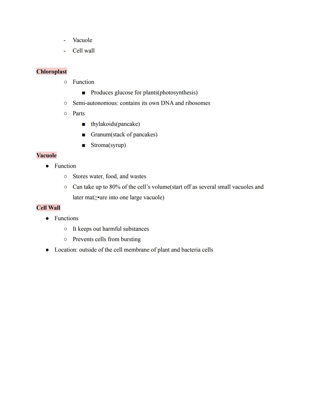 Nucleus

Function
*   Control center of the cell
*   Contains chromosomes(DNA)
*   Only eukaryotes have nuclei
*   Prokaryotes(bacteria) don