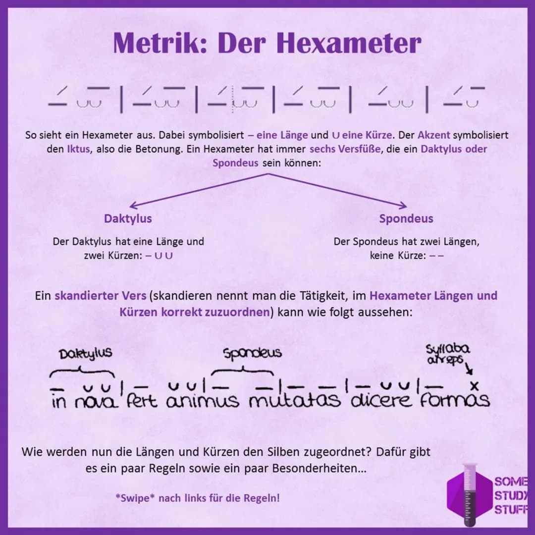 # Metrik: Der Hexameter

/ / / / / / / / / / / / / / / / / / / / / / / / / / / / / / / / / / / / / / / / / / / / / / / / / / / / / / / / / /