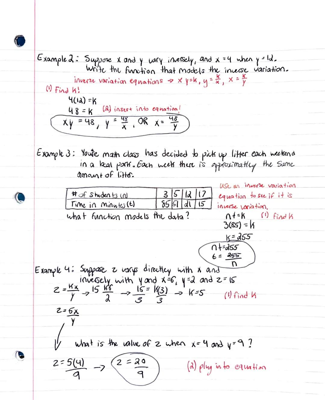 3.1 Inverse Variation

Inverse variation when one quantity increases, the other decreases
Combined variation →1
poportionaly..
when one quan