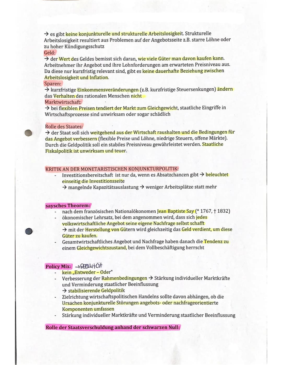 Keynesianische Konjunkturpolitik:
- Vertreter: John Maynard Keynes
- Nachfrageorientierte Wirtschaftspolitik → Nachfrage ist instabil
- Stei