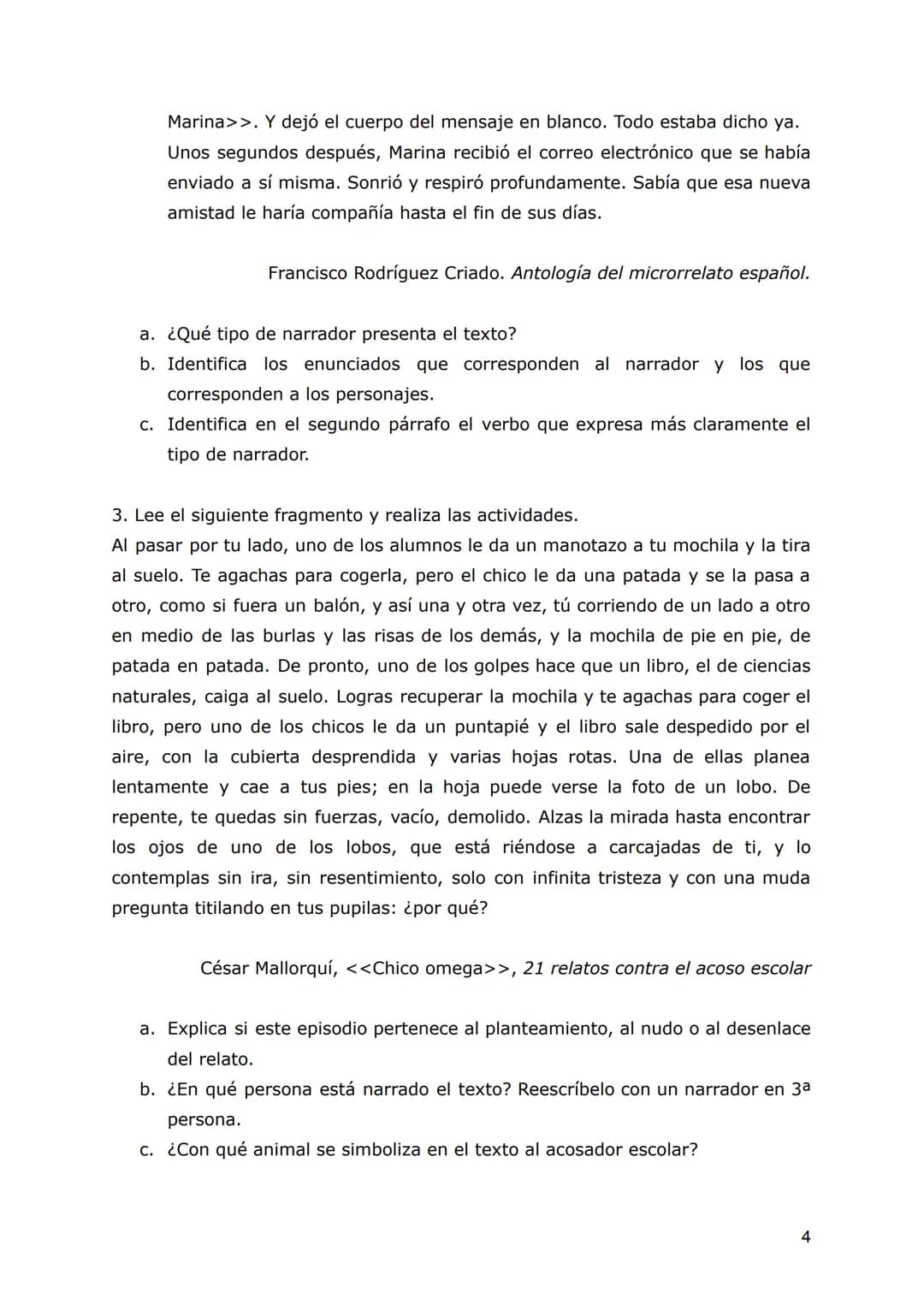 # LA NARRACIÓN

EL TEXTO NARRATIVO

El texto narrativo es aquel en el que se relatan sucesos que les ocurren a unos
personajes en un tiempo 