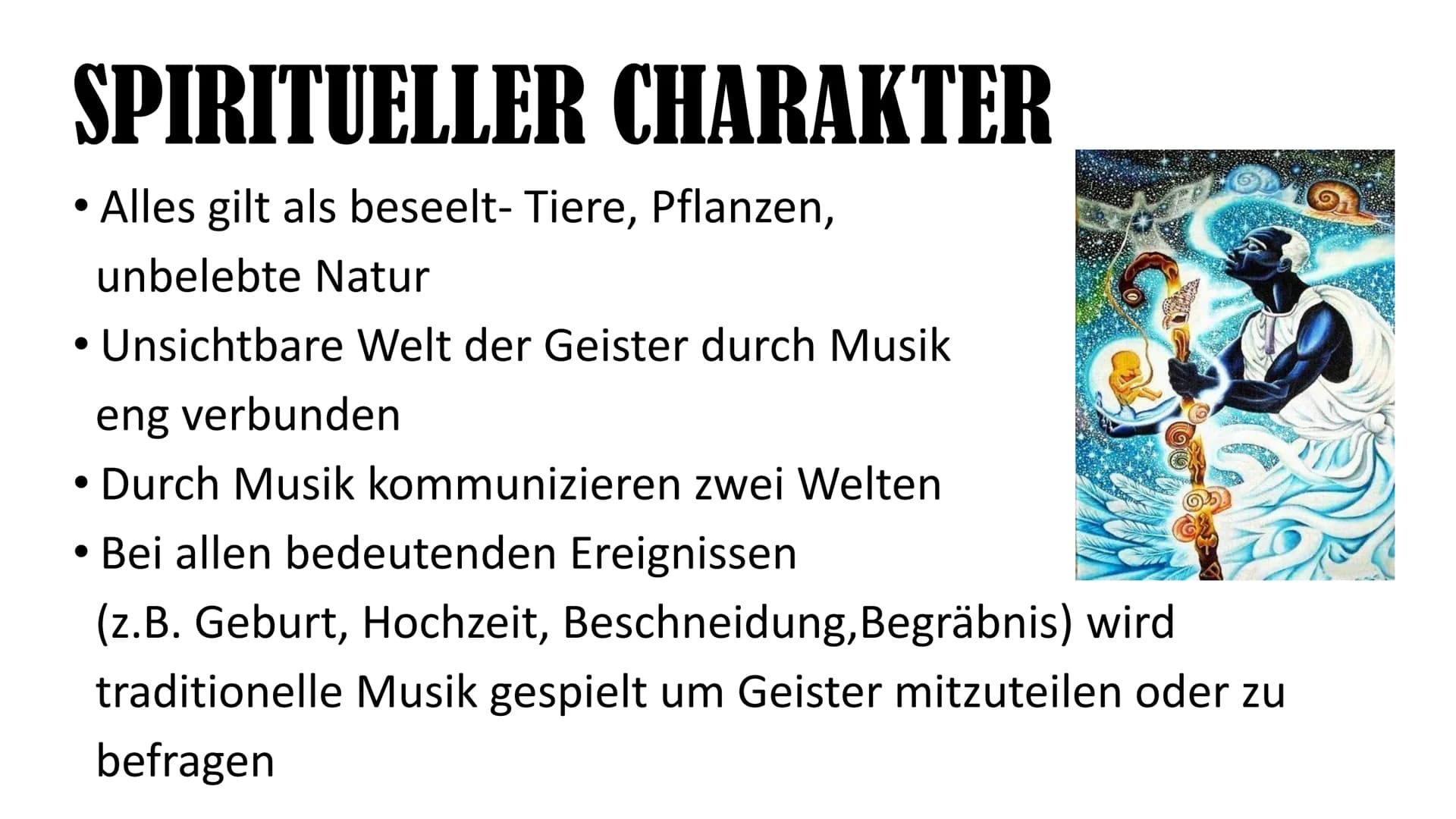 # Traditionelle
# afrikanische Musik # ALLGEMEINES

*   Starker Einfluss arabischer Musik wird
vernachlässigt
*   Mit Trommeln gespielte Rhy