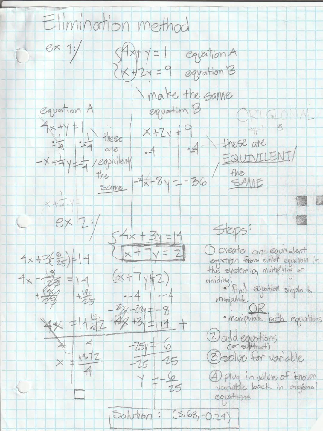 # Elimination method.

ex 1:/ $Sax+y=1$ equation A
$x+2y=9$ equation B

equation A
$4x+y=1$
















































