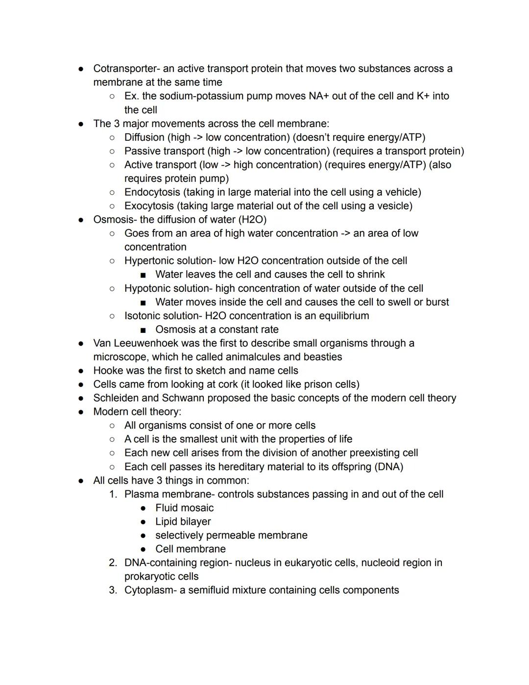 BIO 103 Test 2 Lecture 2 Notes

• lons and large polar molecules require other mechanisms to cross the cell
membrane

• Passive transport
• 