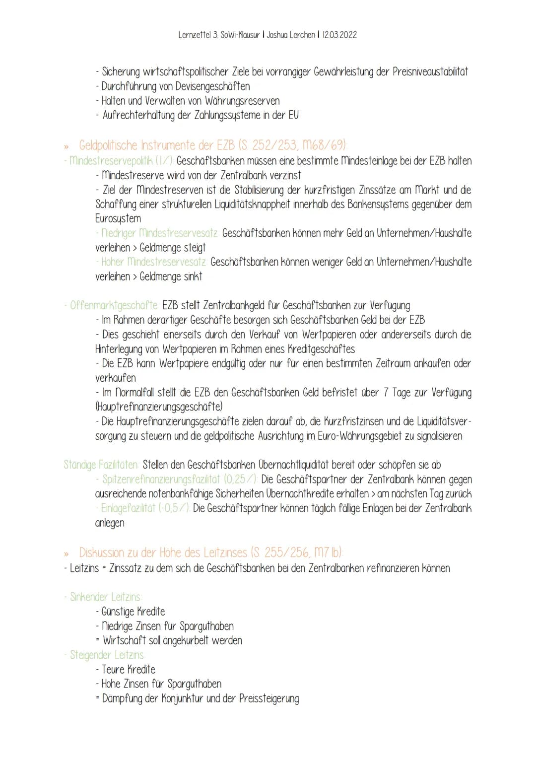 Lernzettel 3. SoWi-Klausur Joshua Lerchen | 12032022

Lk Sowi-Klausur: Die Geldpolitik der Europäischen Zentralbank

>>> Geldschopfungsproze