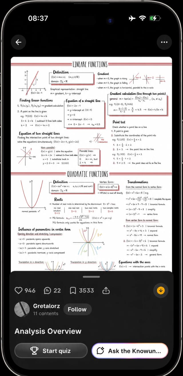 Knowunity app study note