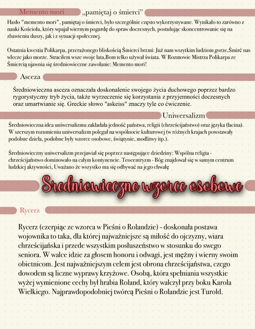 # Sredniowiecze
Epoka trwająca od 476 roku (upadek Cesarstwa Zachodniorzymskiego) do
1492 roku (odkrycie Ameryki)
## Daty
Chrzest Polski