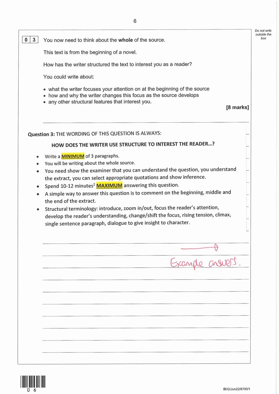 # English Language Paper 1
Support Booklet
Fictional reading and writing
Name:..........
This booklet comprises of 2 past papers:
The fir