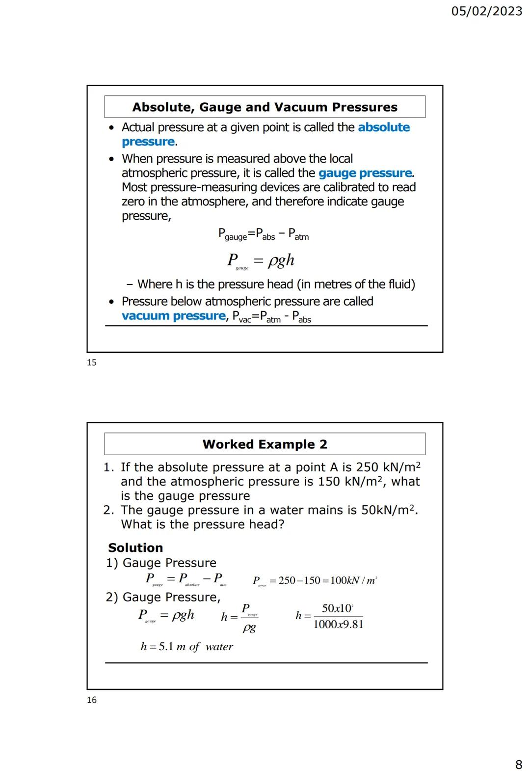 1
2
FLUID STATICS
Lecture 3
PRESSURE AND ITS MEASUREMENT
Engr. Dr. Eric Awere
Department of Civil Engineering
Cape Coast Technical Unive