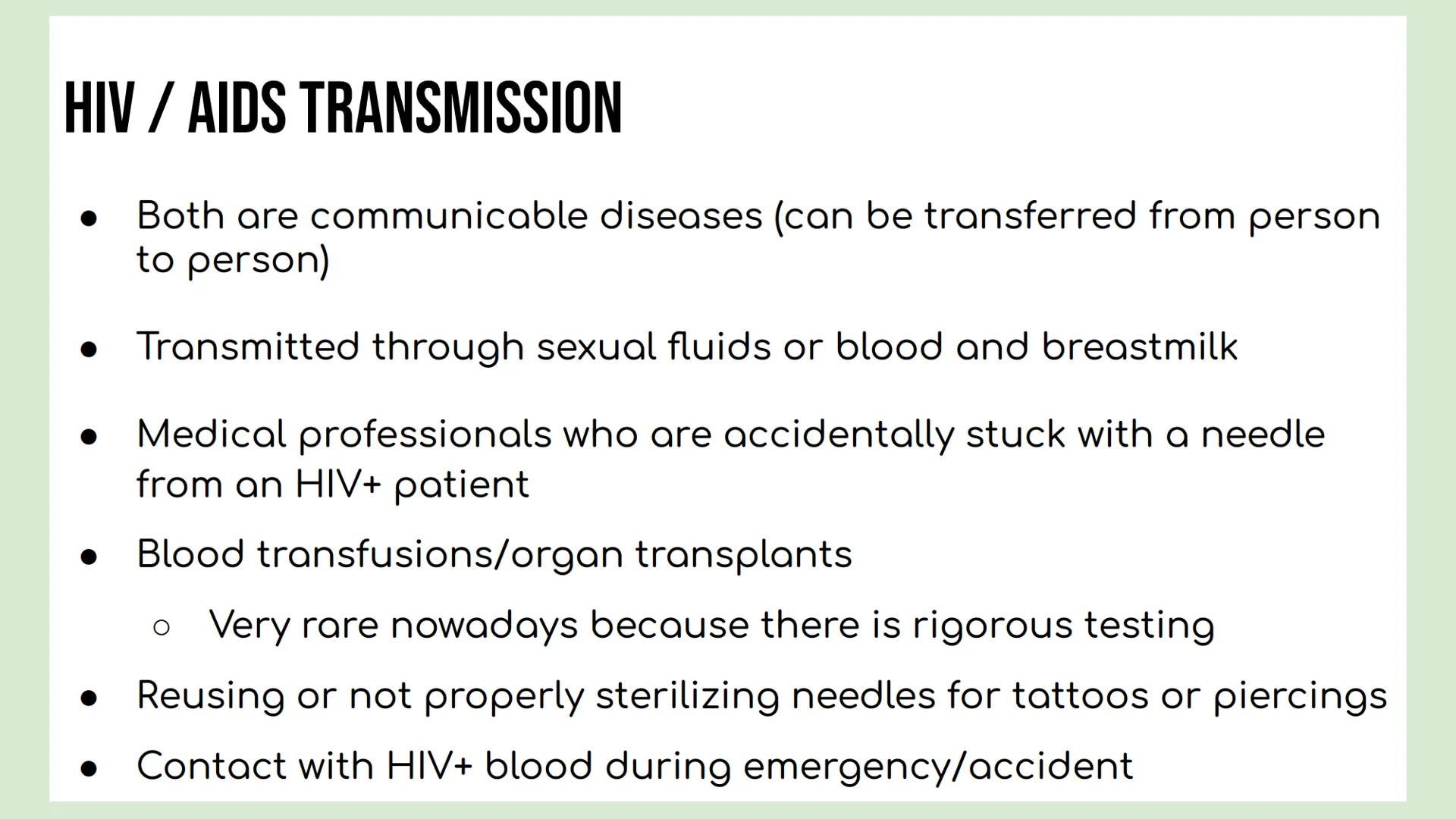 # DAY 5 NOTES: STD'S, HIV/ AIDS
# OVERVIEW
STI (Sexually Transmitted Infection) / STD (Sexually Transmitted
Disease)
Definition: Sexua