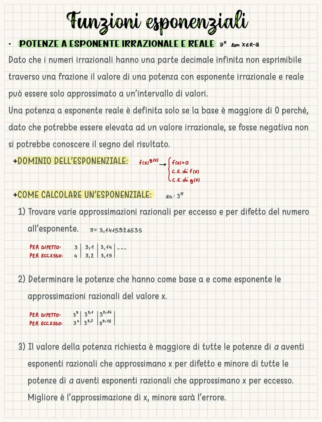# Funzioni esponenziali
- POTENZE A ESPONENTE IRRAZIONALE E REALE ǝx com XER-Q
Dato che i numeri irrazionali hanno una parte decimale infi