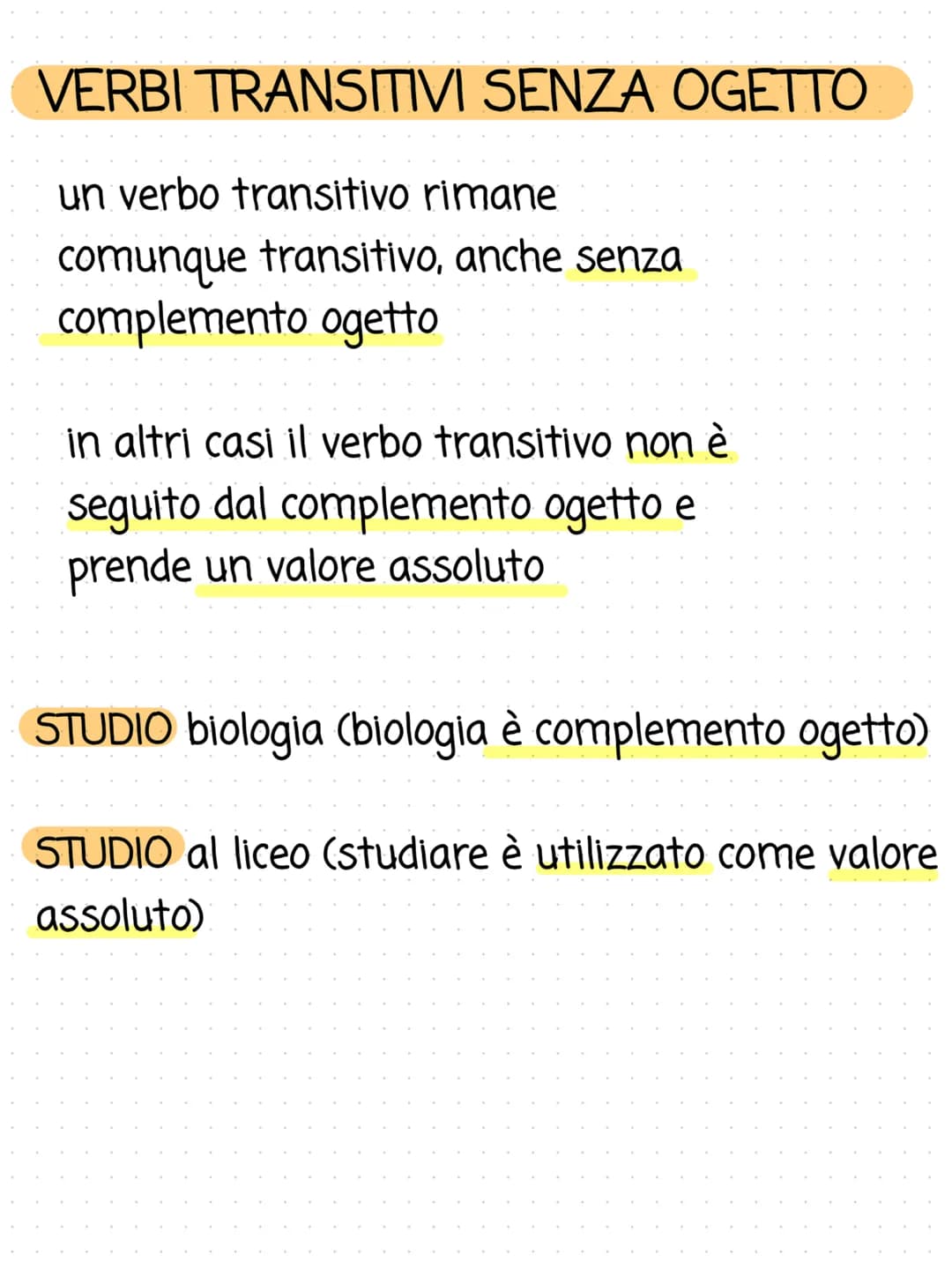 # verbi transitivi e
intransitivi
VERBI TRANSITIVI
ammettono un
complemento ogetto
clara mangia (che cosa?)
una mela
VERBI INTRANSITIV