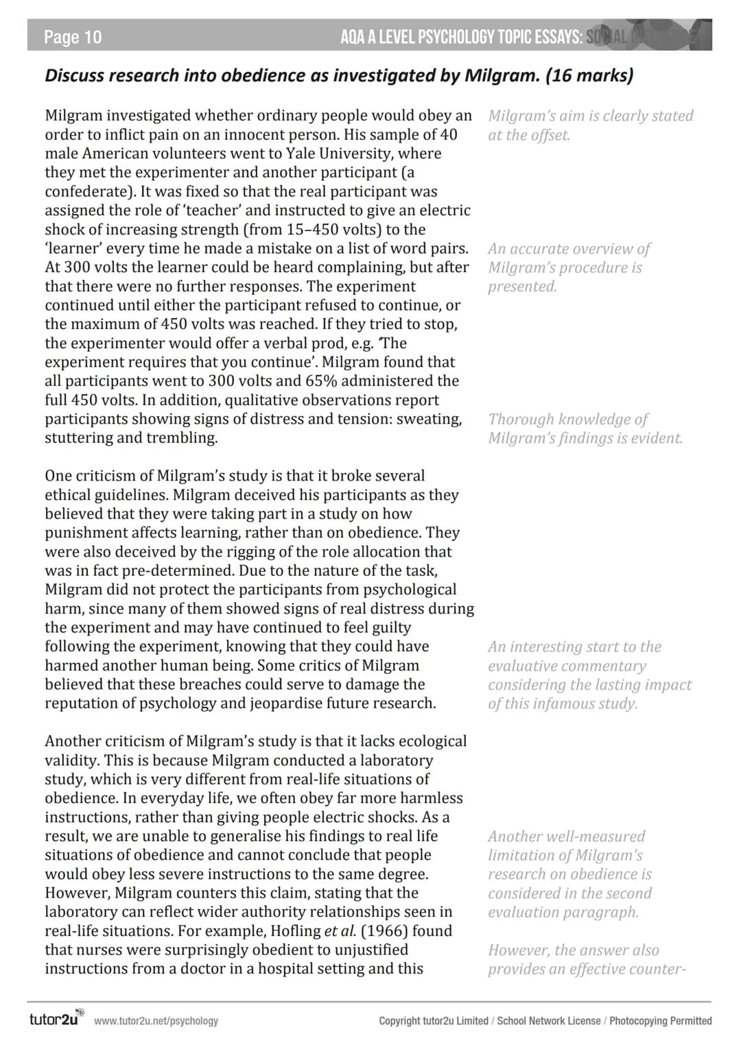 # AQA A LEVEL
# PSYCHOLOGY
# TOPIC ESSAYS
Social Influence
JOSEPH SPARKS & HELEN LAKIN Page 2
AQA A LEVEL PSYCHOLOGY TOPIC ESSAYS: SOCIAL
