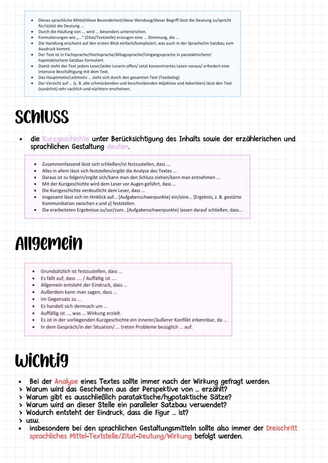 # Einleitung
* In der Kurzgeschichte >...< von >...< aus dem Jahr >...<, geht es um >...<.
* Kurzgeschichte kurz zusammenfassen (halbe
