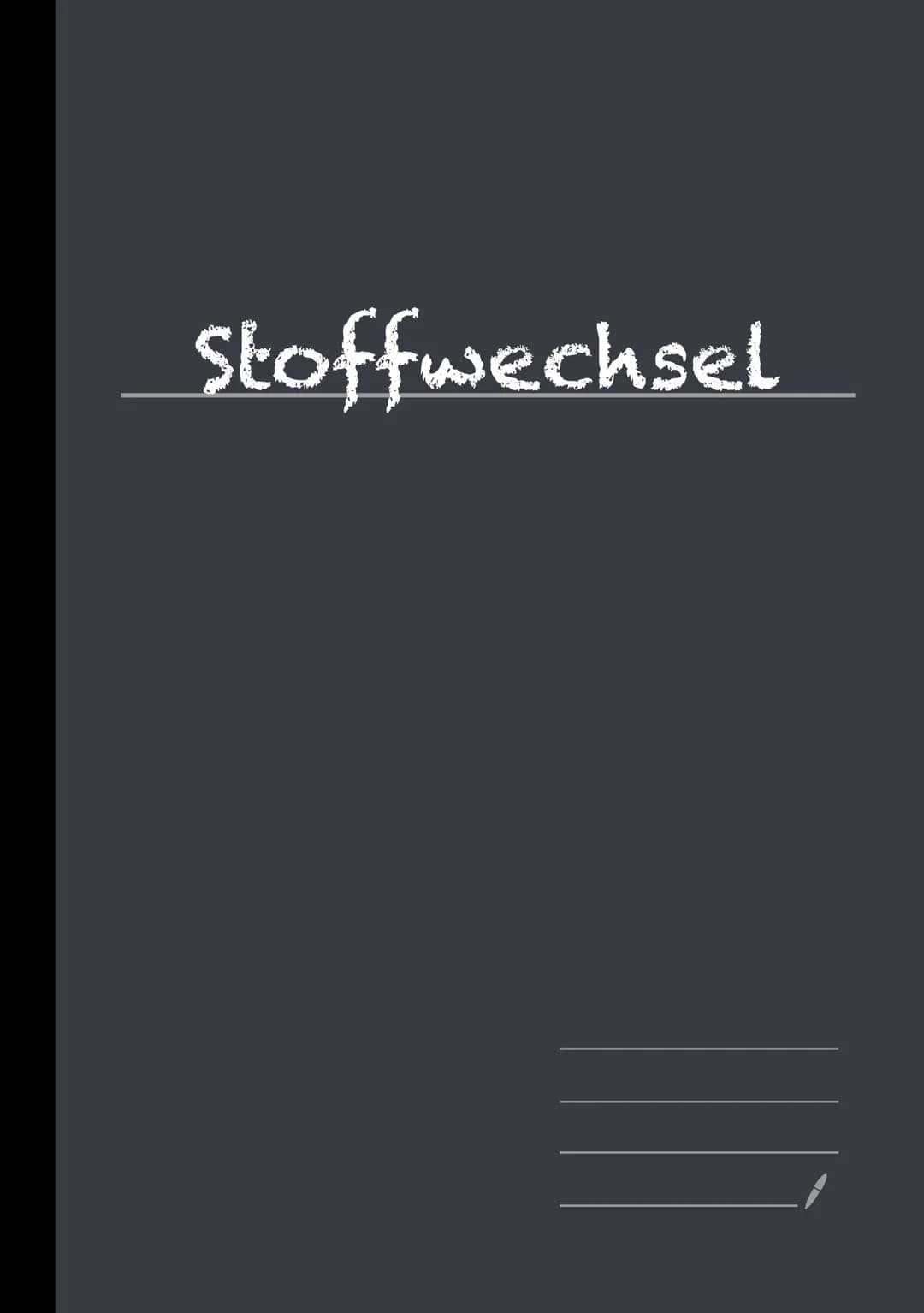 # Stoffwechsel # STOFFWECHSEL
DEFINITION
Unter Stoffwechsel versteht man alle chemischen Reaktionen, die im Körper ablaufen
und mit der Au