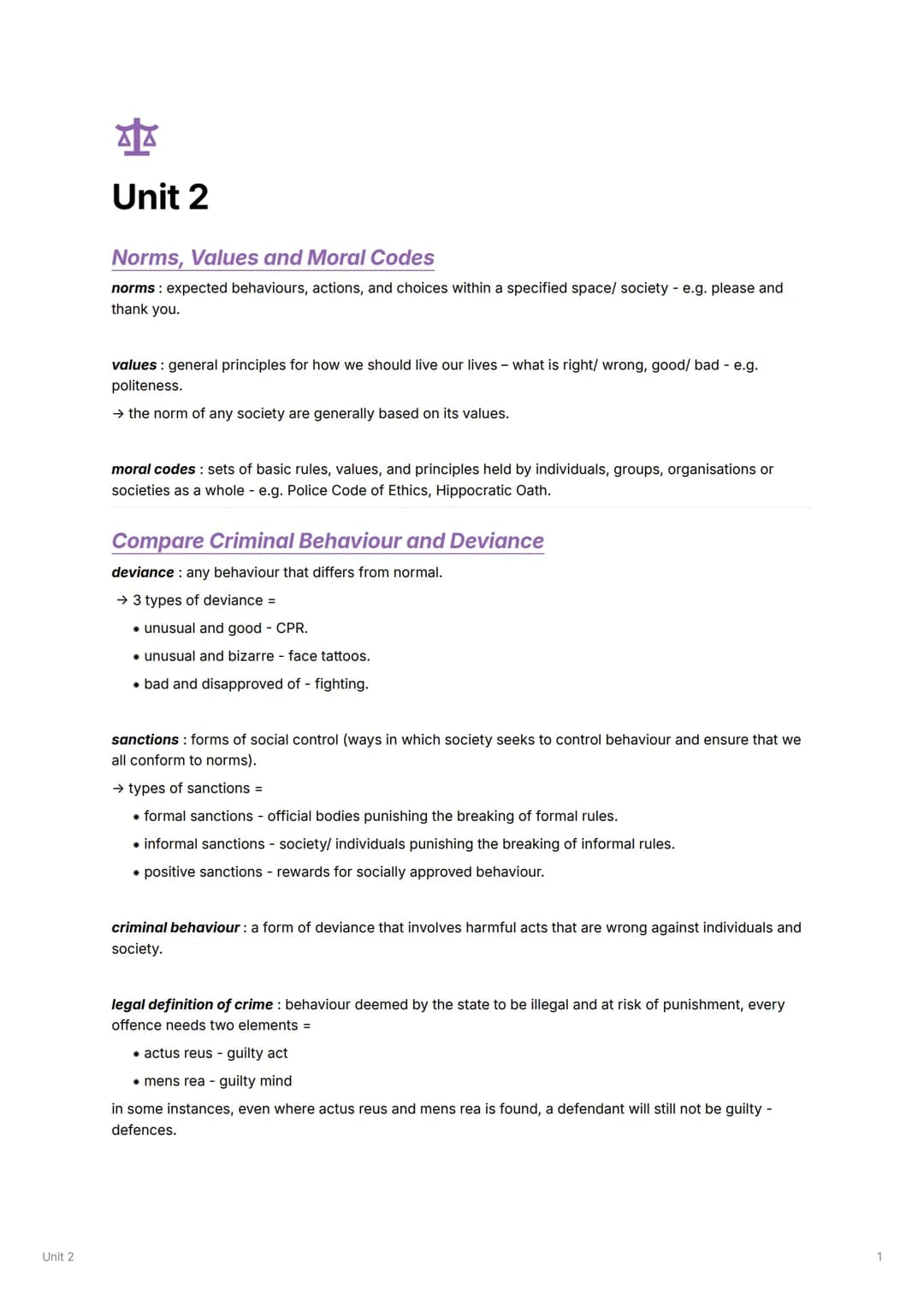 # Unit 2
Unit 2
# Norms, Values and Moral Codes
norms: expected behaviours, actions, and choices within a specified space/society e.g. pl