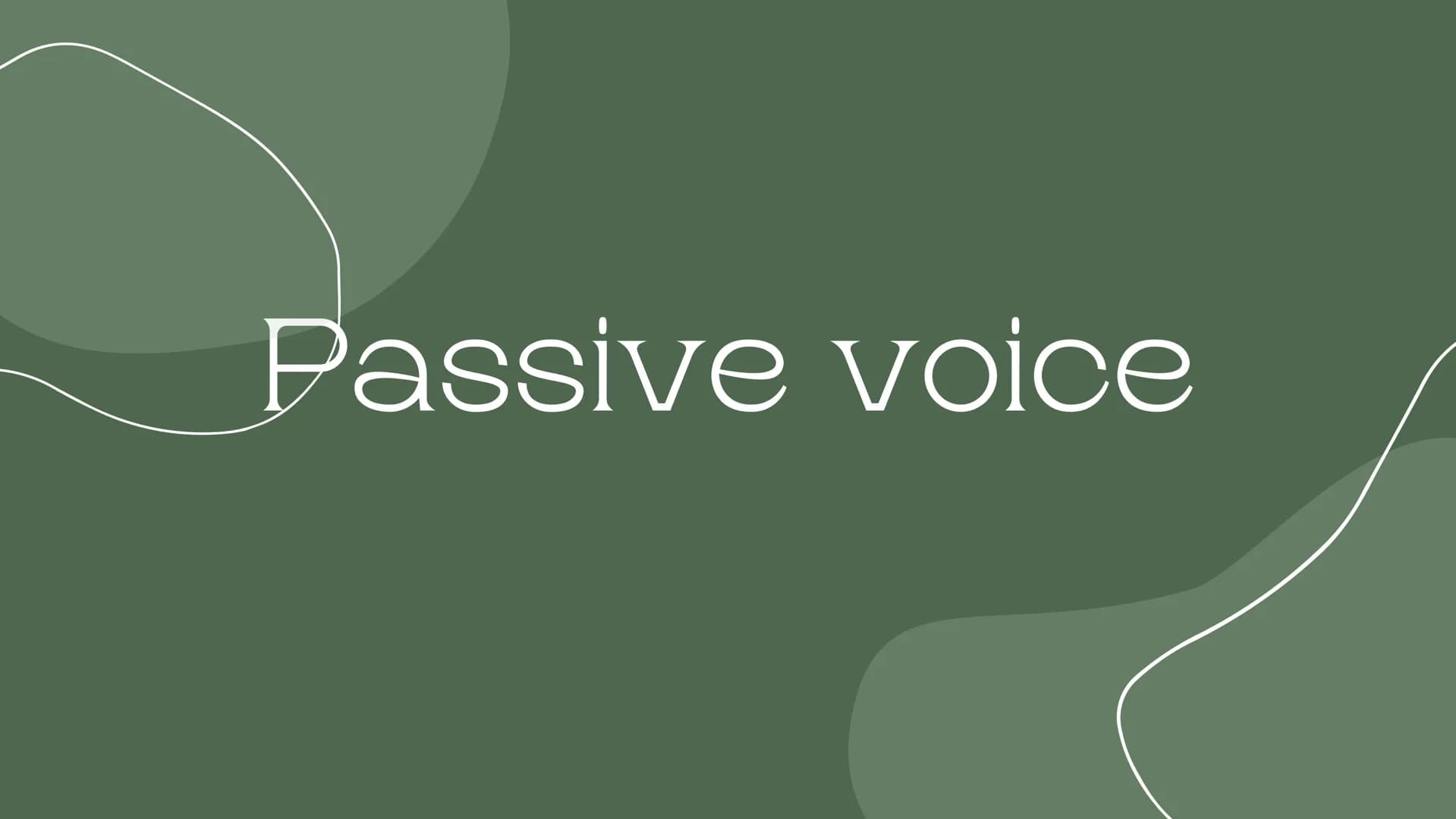 Passive voice # Budowa
Subject + to be + Past
Participle Kiedy
używamy?
•
Gdy chcemy
przekazać, że efekt jest
ważniejszy niż
wykonawca czyn