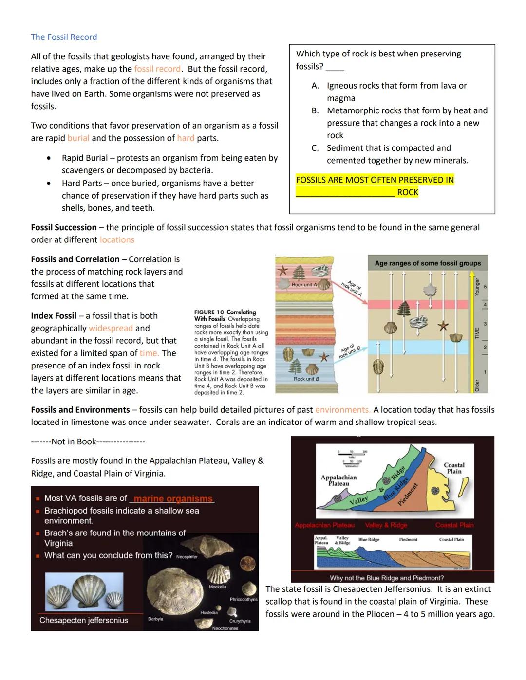 Fossils: Evidence of Past Life - Chapter 12 Section 2 - pages 342-346
Wooly Mammoths once roamed the cold plains of northern Asia, North Am