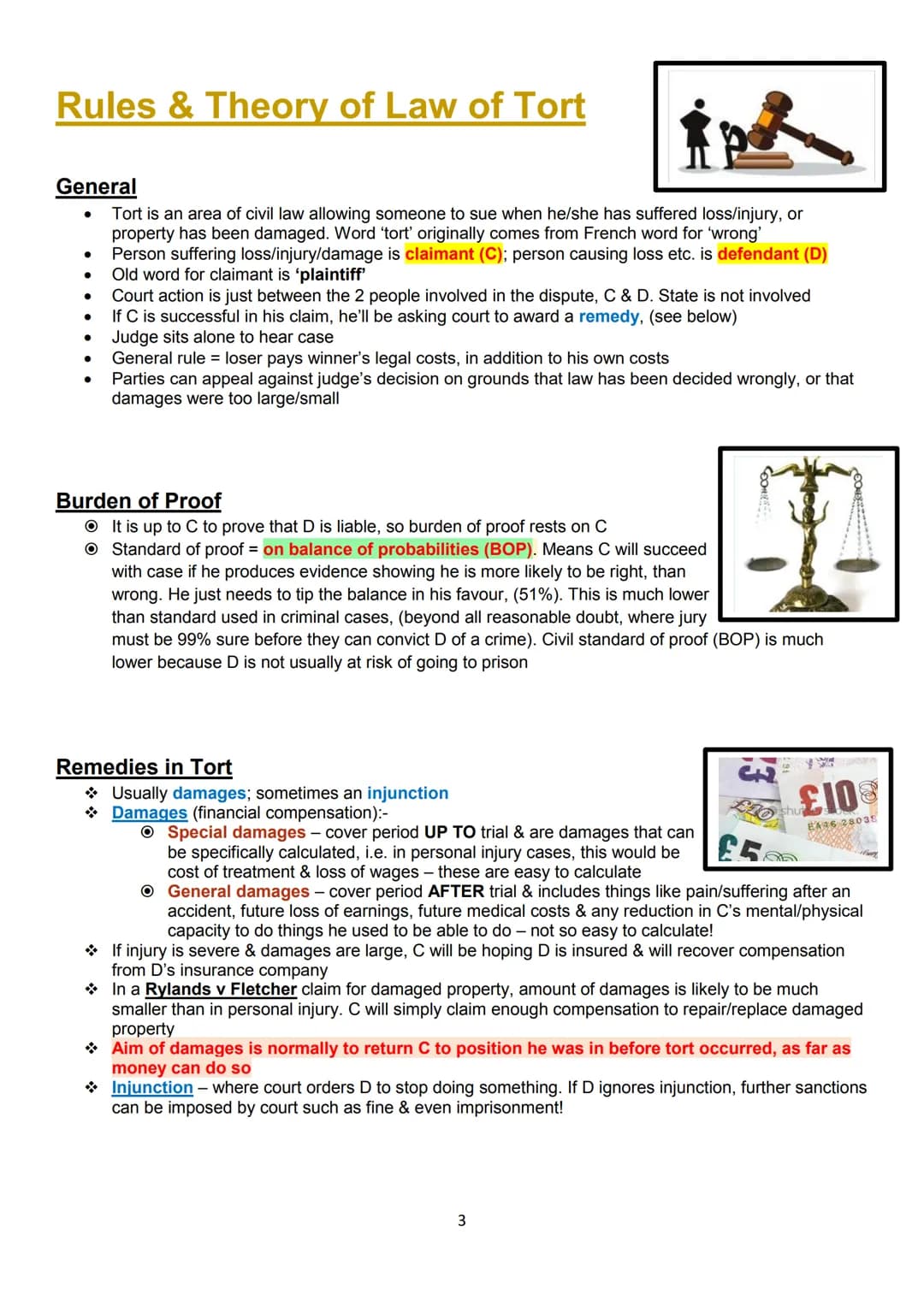 Contents
Rules & Theory of Law of Tort....
3
Liability in Tort of Negligence (Neg)
5
Defences to Negligence Claim.
..9
Occupier's Liability.