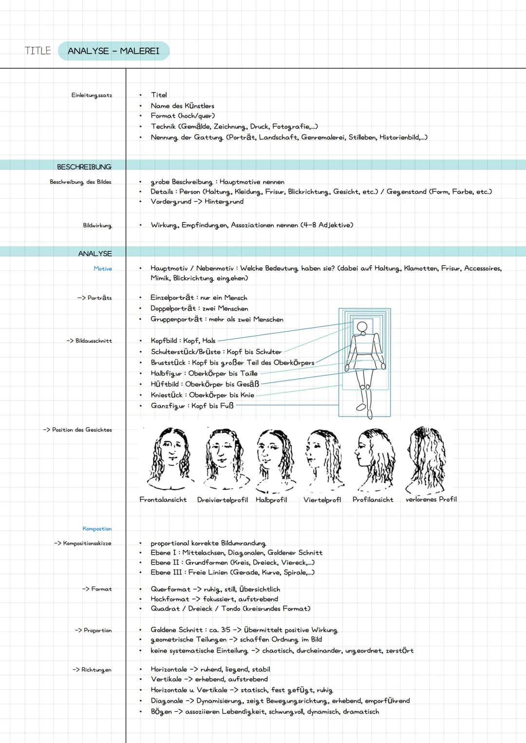 # TITLE ANALYSE MALEREI
Einleitungssatz
BESCHREIBUNG
Beschreibung des Bildes
Bildwirkung
ANALYSE
* Motive
-> Porträts
-> Bildaussch