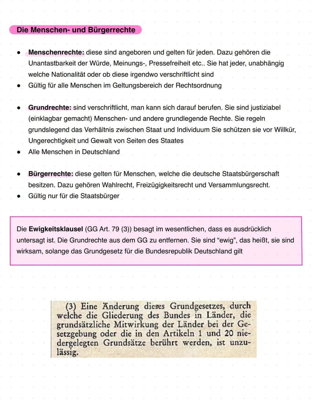 # Politik und Wirtschaft A
Q1.1 Verfassung und Verfassungswirklichkeit: Rechtsstaatlichkeit und
Verfassungskonflikte
- erste 3 Absätze des