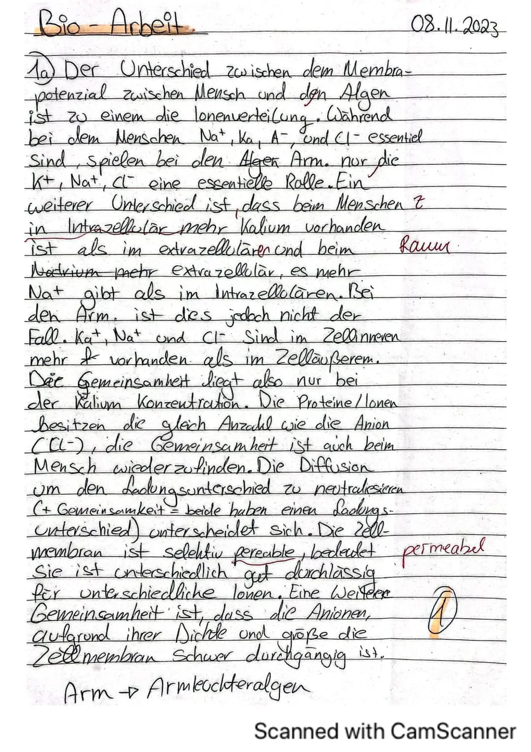 Biologieklausur Nr.1
iologie (Hö)
lasse 136
rreichte Punktzahl: 35
lote:
Klausur „Neurobiologie"
Name:
von 40 Punkten
13 Hó
Allgemein:
- Li